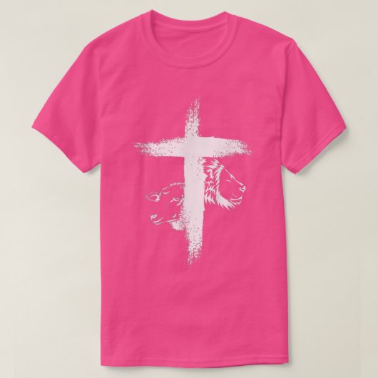 Löwen- und Lammkreuz für Frauen T-Shirt (Design vorne)