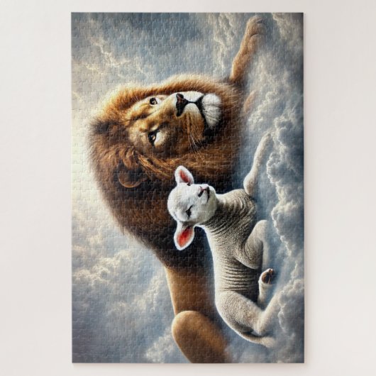 Löwen- und Lammpuzzle Puzzle (Vertikal)