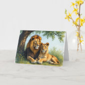 Löwen und Löwen | Happy Birthday Sweetheart Karte (Gelbe Blume)