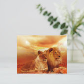 Löwen und Löwen Postkarte (Stehend Vorderseite)