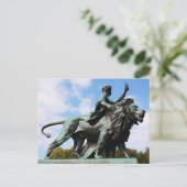 Löwen- und Menschenstatue Postkarte (Stehend Vorderseite)