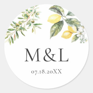 Löwen und Olive Nature Wedding Envelope Runder Aufkleber