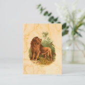 Löwen und Palmen Vintag Postkarte (Stehend Vorderseite)