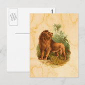 Löwen und Palmen Vintag Postkarte (Vorne/Hinten)