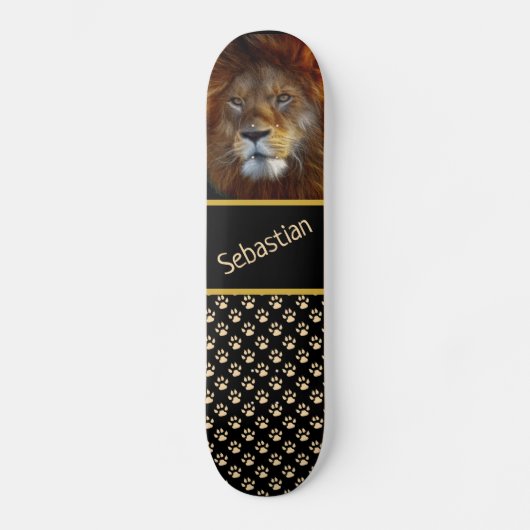 Löwen- und Paw-Prints Skateboard (Vorderseite)