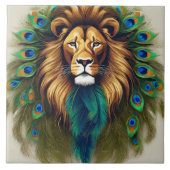 Löwen- und Pfauenfeathers Fliese (Vorderseite)