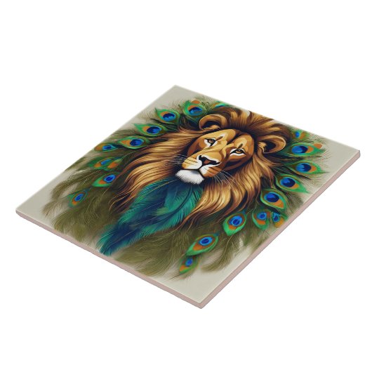 Löwen- und Pfauenfeathers Fliese (Seite)