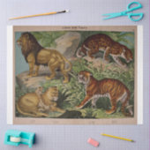 Löwen und Tiger Ephemera Decoupage Seidenpapier (Basteln)
