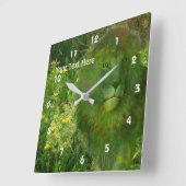 Löwen und Wildblumen Fantasy Art Quadratische Wanduhr (Winkel)