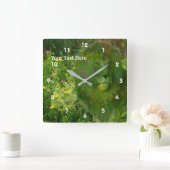 Löwen und Wildblumen Fantasy Art Quadratische Wanduhr (Zuhause)