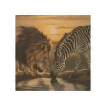 Löwen und Zebra