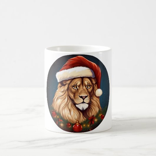 Löwen Weihnachten Kaffeetasse (Mittel)