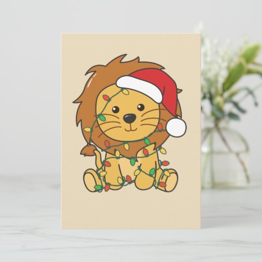 Löwen Weihnachten Wintertiere Feiertage Löwen (Stehend Vorderseite)