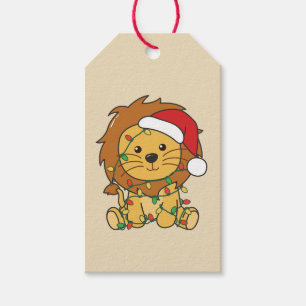 Löwen Weihnachten Wintertiere Feiertage Löwen Geschenkanhänger