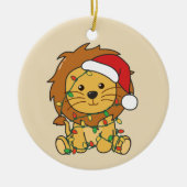 Löwen Weihnachten Wintertiere Feiertage Löwen Keramik Ornament (Vorne)
