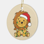 Löwen Weihnachten Wintertiere Feiertage Löwen Keramik Ornament (Links)
