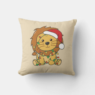 Löwen Weihnachten Wintertiere Feiertage Löwen Kissen