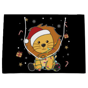 Löwen Weihnachts-Winter Tiere Löwen große Gif Geschenktüte