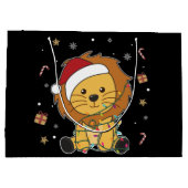 Löwen Weihnachts-Winter Tiere Löwen große Gif Große Geschenktüte (Rückseite)