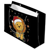 Löwen Weihnachts-Winter Tiere Löwen große Gif Große Geschenktüte (Vorderseite Schrägansicht)