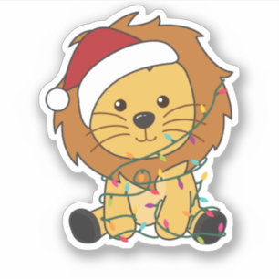 Löwen Weihnachtsschnee Wintertiere Löwen Aufkleber