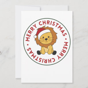 Löwen Weihnachtsschnee Wintertiere Löwen Feiertagskarte