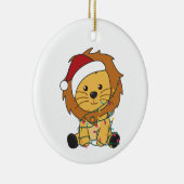 Löwen Weihnachtsschnee Wintertiere Löwen Keramik Ornament (Rechts)