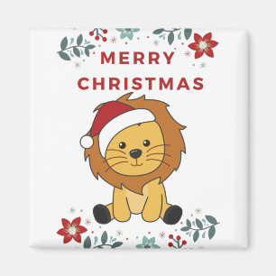 Löwen Weihnachtsschnee Wintertiere Löwen Magnet