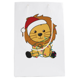 Löwen Weihnachtsschnee Wintertiere Löwen Mittlere Geschenktüte
