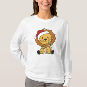 Löwen Weihnachtsschnee Wintertiere Löwen T-Shirt