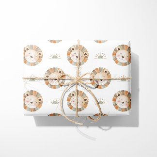 Löwen-Wrap-Papier Süß Neutral Baby-Tier Geschenkpapier