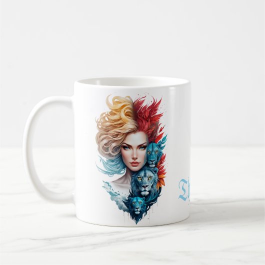 Löwenaugen und Sternenhair Kaffeetasse (Links)