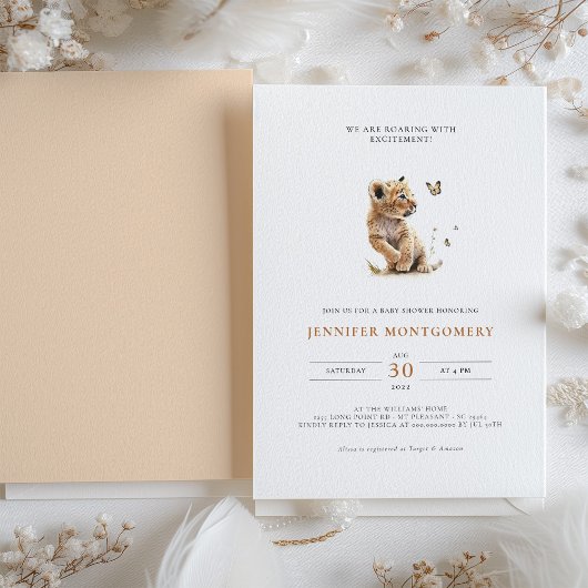 Löwenbaby-Dusche Roaring mit Spannung Einladung