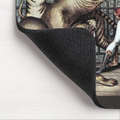 Löwenbändiger im Käfig mit Löwe-Zirkus-Plakat Mousepad (Ecke)