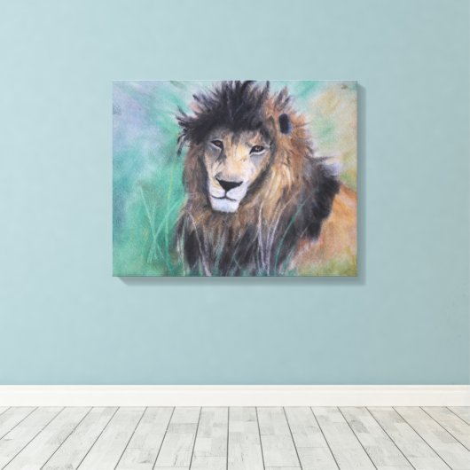 Löwenblick Leinwanddruck (Insitu (Holzboden))