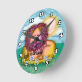 Löwenblumen Runde Wanduhr (Winkel)