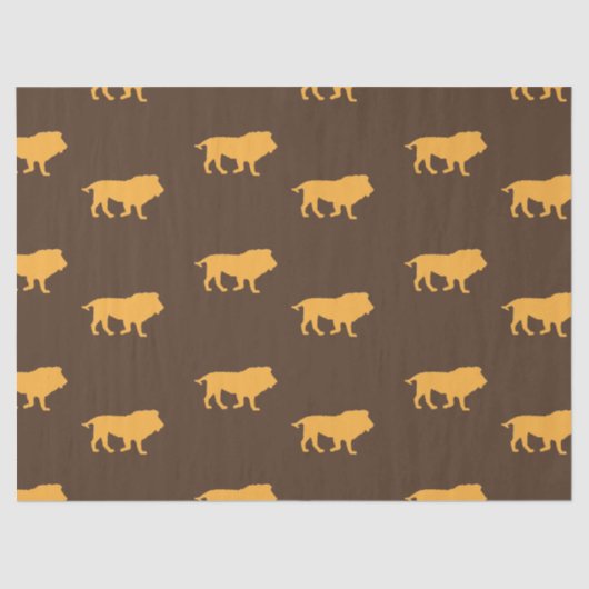 Löwenbraun-Silhouette Seidenpapier (Vorderseite)