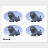 Löwenbrücke Ovaler Aufkleber (Blatt)