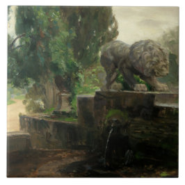 Löwenbrunnen in Rom (von H.A. Brendekilde) Fliese
