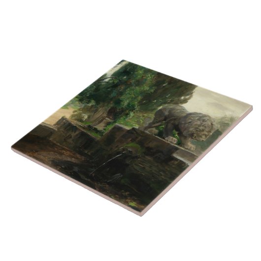 Löwenbrunnen in Rom (von H.A. Brendekilde) Fliese (Seite)