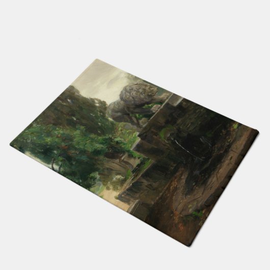 Löwenbrunnen in Rom (von H.A. Brendekilde) Fußmatte (Schrägansicht)