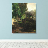 Löwenbrunnen in Rom (von H.A. Brendekilde) Leinwanddruck (Insitu (Holzboden))