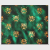 Löwendesign mit grünem Hintergrund Geschenkpapier (Flach)