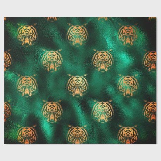 Löwendesign mit grünem Hintergrund Geschenkpapier (Flach)