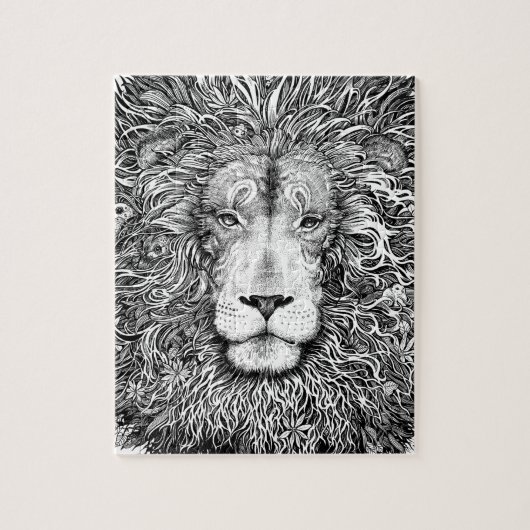 Löwenest Schwarzweiss Puzzle (Vertikal)