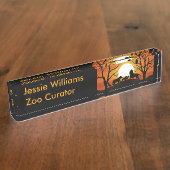 Löwenfamilie bei Sonnenuntergang in Afrika Namensplakette (Seite)