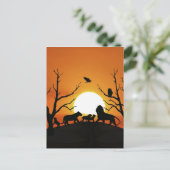 Löwenfamilie bei Sonnenuntergang in Afrika Postkarte (Stehend Vorderseite)