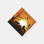 Löwenfamilie bei Sonnenuntergang in Afrika Serviette (Ecke)