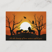 Löwenfamilie bei Sonnenuntergang in Afrika Visitenkarte (Rückseite)