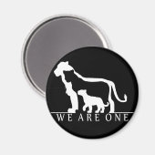 Löwenfamilie (schwarze Fassung) Magnet (Vorderseite/Rückseite)